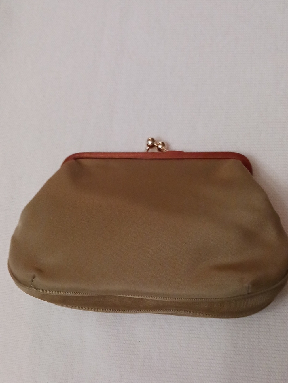 Dooney & Bourke Khaki and Tan Kiss-Lock Coin Purse - Picture 2 of 3